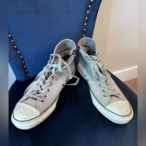 Converse X john Vervatos zipper men’s size 12 light grey suede like new limited